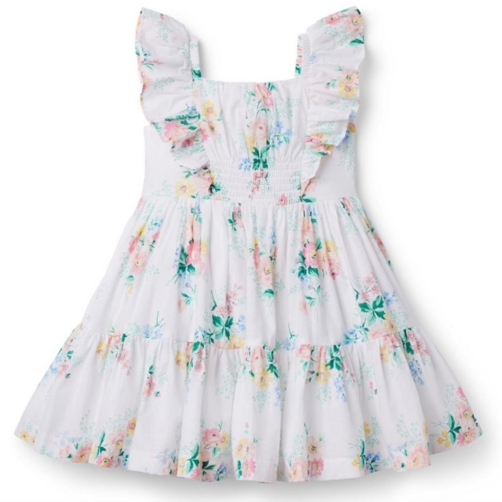 Floral smocked ruffle dress (6 to 12 months)